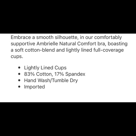 NWT ambrielle cotton push up Demi b/w - Picture 8 of 9